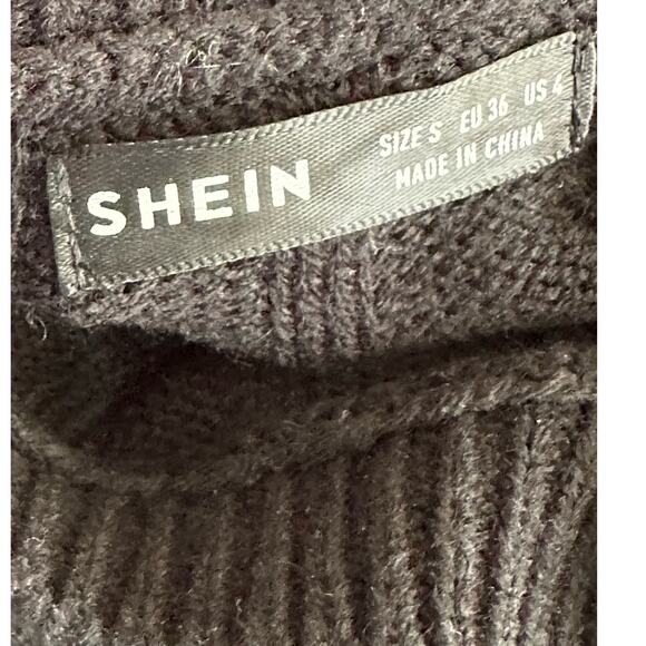 Shein black long sleeves oversize crop sweater size Small - Picture 3 of 12